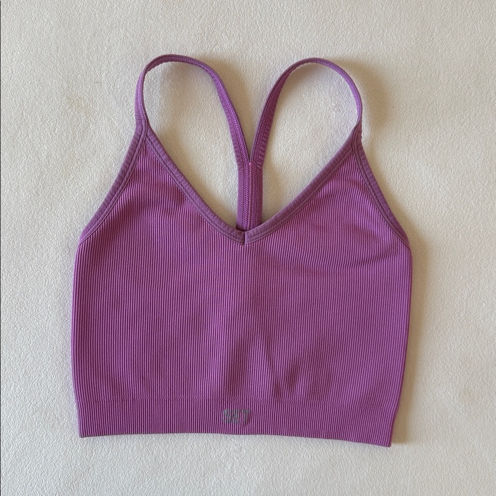 SET ACTIVE SCULPTFLEX RIBBED V BRA - Pink petal